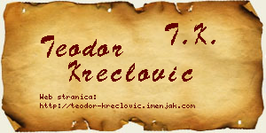 Teodor Kreclović vizit kartica